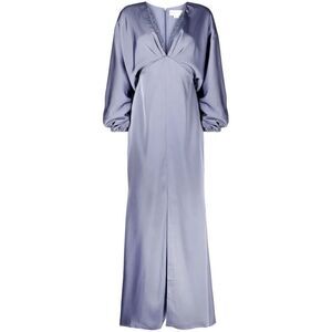 Sachin & Babi NWT Satin Gabby V Neck Gown in Cool Grey Size 4 MSRP $825‎